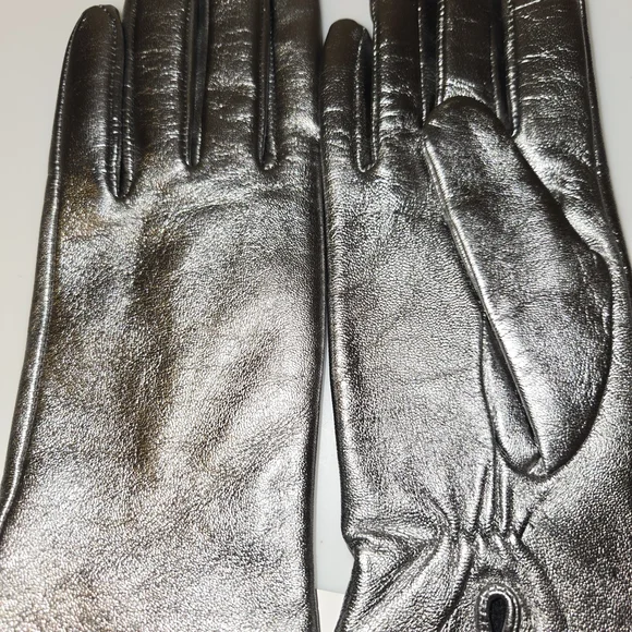 Talbots Metallic Leather Gloves - Picture 2 of 10